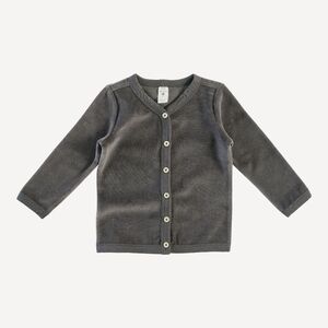 NWT 8Y Kate Quinn Ketti Cardigan V-neck Grey Night Cotton Velour